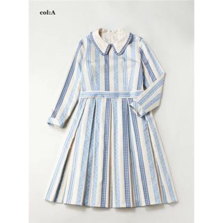 ジェーンマープル(JaneMarple)のJane Marple Ribbon jacquard stripe ドレス(ひざ丈ワンピース)