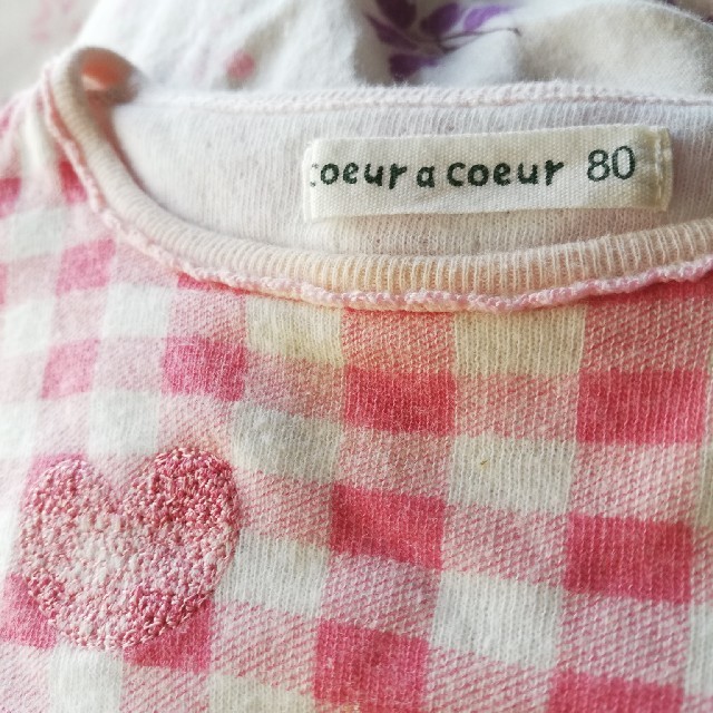 coeur a coeur(クーラクール)の専用　クーラクール♡春物チュニック 80 チェック フリル キッズ/ベビー/マタニティのベビー服(~85cm)(シャツ/カットソー)の商品写真