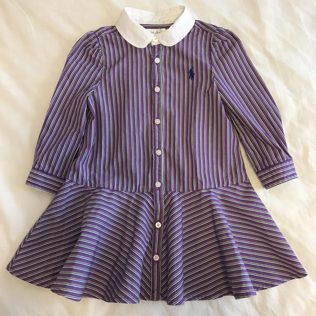 POLO RALPH LAUREN(ポロラルフローレン)のポロ ラルフローレン ストライプワンピース 80 キッズ/ベビー/マタニティのベビー服(~85cm)(ワンピース)の商品写真