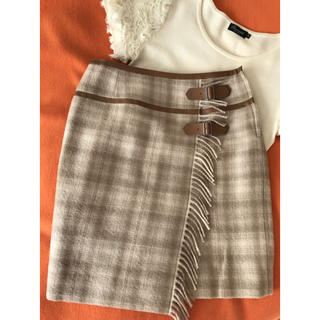 バーバリー(BURBERRY)のウールチェックスカート 36 ♥︎BODY DRESSING Deluxe♥︎(ひざ丈スカート)