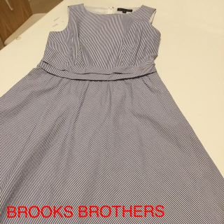 ブルックスブラザース(Brooks Brothers)のBROOKS BROTHERS ストライプワンピース LL (ひざ丈ワンピース)