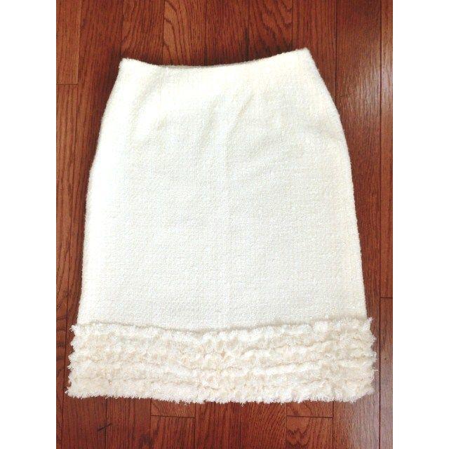 M'S GRACY - 美品◆エムズグレイシー◆上品！裾フリンジツイード風スカート◆３８