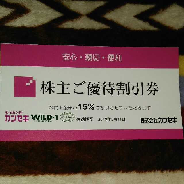 アウトドア割引券　カンセキ株主優待券 スポーツ/アウトドアのアウトドア(テント/タープ)の商品写真