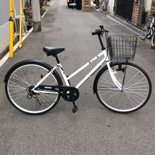 26インチ  トンボ  6段変速  ホワイト/ブラック  美品(自転車本体)