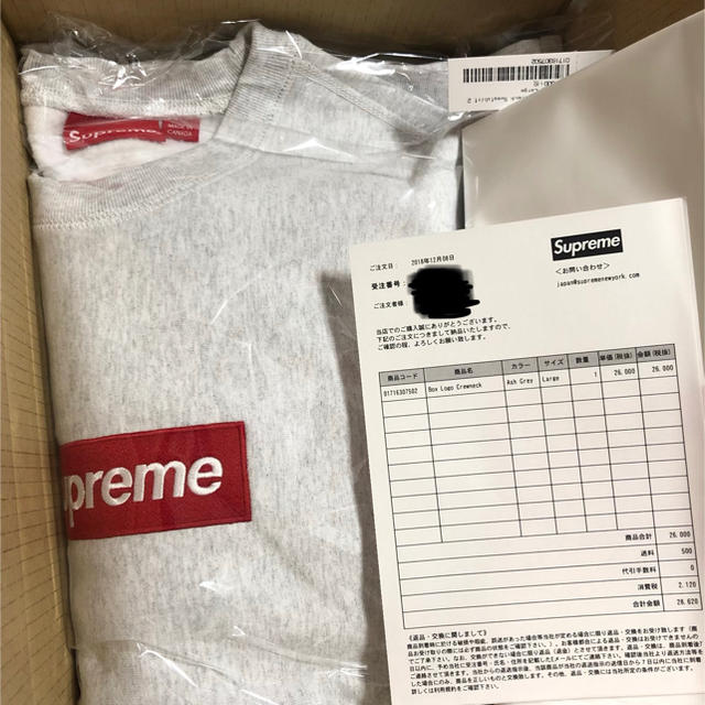 新品未使用 Lサイズ Supreme Box Logo Crewneckトップス