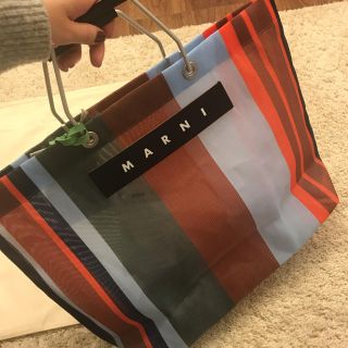 マルニ(Marni)の新品 ♡ マルニ ストライプ トートバッグ マルニカフェ(トートバッグ)