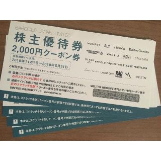 バロックジャパンリミテッド 株主優待 8000円分(ショッピング)