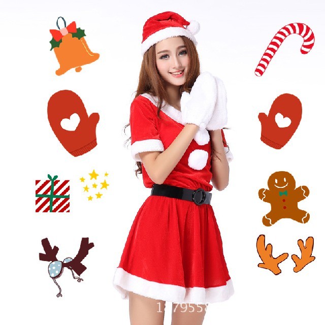 ４点セット★クリスマス☆サンタ　コスプレ☆レディース
 エンタメ/ホビーのコスプレ(衣装一式)の商品写真