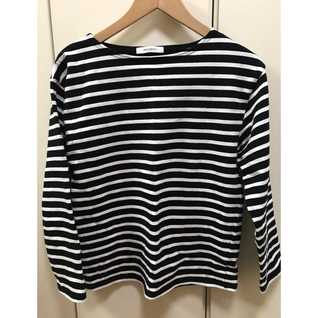 moussy(マウジー)のMOUSSY 白黒ボーダーカットソー レディースのトップス(Tシャツ(長袖/七分))の商品写真