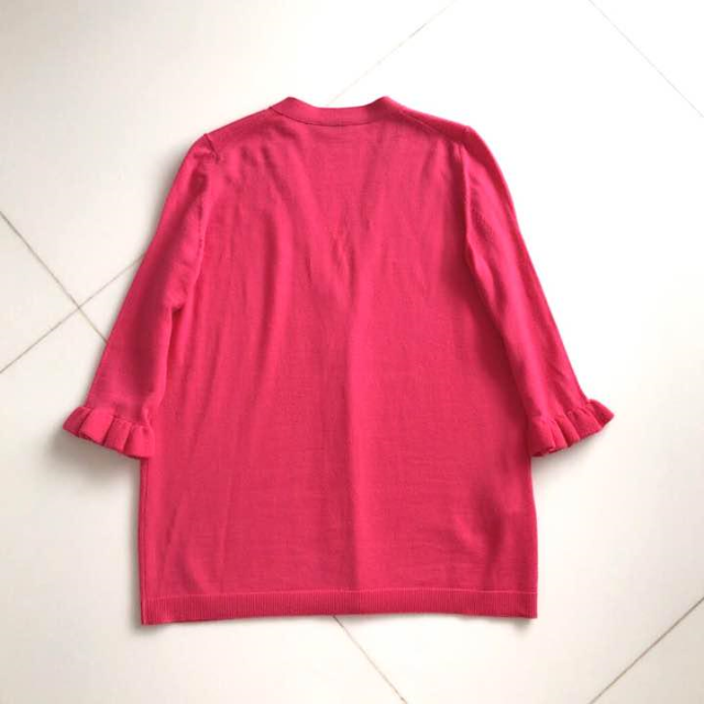 miumiu(ミュウミュウ)のmiumiuミュウミュウ　フリルカーディガン　ピンク　ウール レディースのトップス(ニット/セーター)の商品写真
