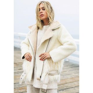 アリシアスタン(ALEXIA STAM)のBoa Flight Jacket Ivory(ムートンコート)