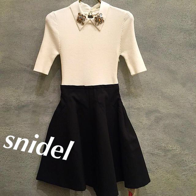 snidel♡ビジュー付きコンビワンピース