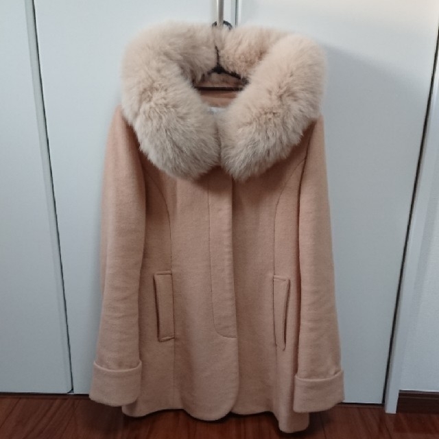 7,707円ミッシュマッシュ♡フォックスファー♡Aライン フーデットコート♡ベージュM