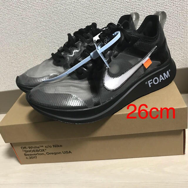 Nike Off white Zoom fly 黒 26cm the ten