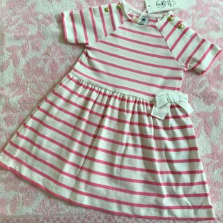 プチバトー(PETIT BATEAU)の【マルガリータ様専用】新品 プチバトー♡ マリニエールリボンワンピース 24m(ワンピース)