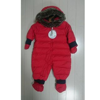 プチバトー(PETIT BATEAU)の新品未使用プチバトー*petitebateauダウンジャンプスーツ6m6570(カバーオール)