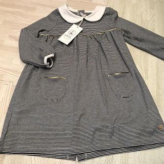 プチバトー(PETIT BATEAU)のプチバトー 18AW ミラレ衿つきワンピース 36m 新品(ワンピース)