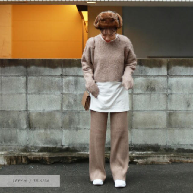 TODAYFUL(トゥデイフル)のKnit Rib PT ベージュ レディースのパンツ(カジュアルパンツ)の商品写真