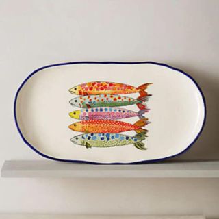 アンソロポロジー(Anthropologie)の今日だけ！アンソロポロジー sardina お魚 ロング プレート 37cm(食器)