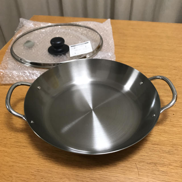 日本製鉄パエリア鍋【28㎝・ガラス蓋付き】の通販 by crescent|ラクマ