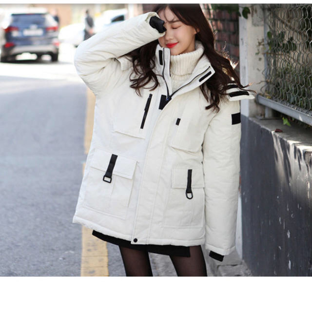 ダウン アイボリー bullang girls 韓国ファッション レディースのジャケット/アウター(ダウンジャケット)の商品写真