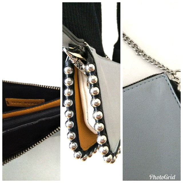 ZARA(ザラ)の未使用ザラZARA人気リバーシブル チェーンショルダーバッグ 黄グレー インスタ レディースのバッグ(ショルダーバッグ)の商品写真