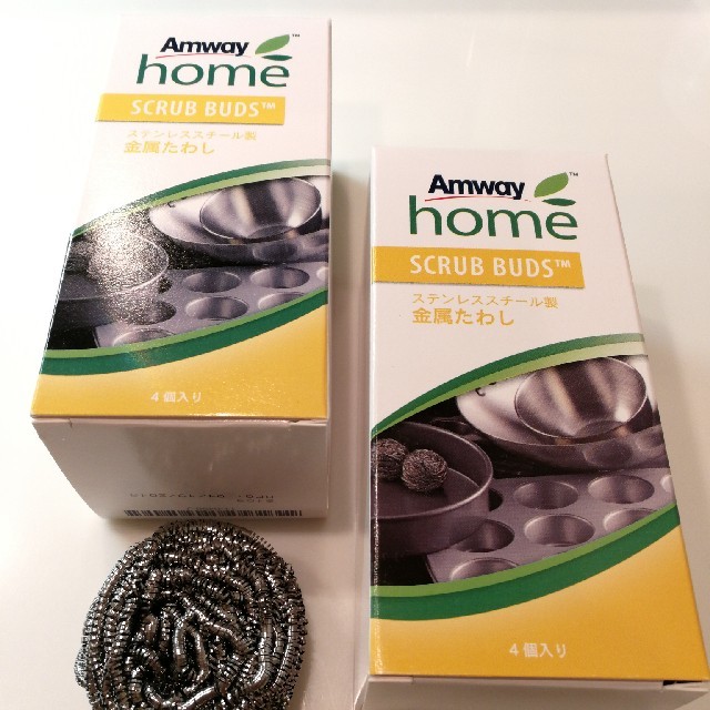 Amway(アムウェイ)のアムウェイ・スクラブバッズ・4個入り×2箱分(合計8個) インテリア/住まい/日用品のキッチン/食器(調理道具/製菓道具)の商品写真