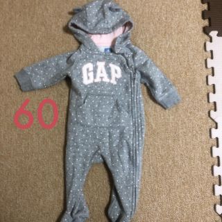 ベビーギャップ(babyGAP)の耳つき❤︎ベビーギャップロンパース 60(ロンパース)