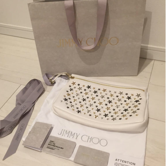 専用 JimmyChoo ジミーチュウ クラッチ スタッズ バッグ ホワイト 白