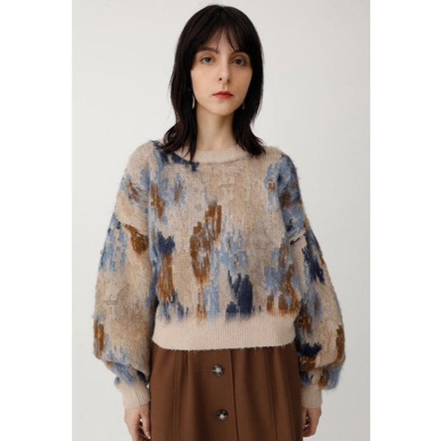 moussy FLOWER JACQUARD KNIT ニットトップス