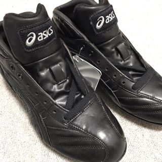 アシックス(asics)のアシックス 新品 野球スパイク 25.0cm 黒一色(シューズ)