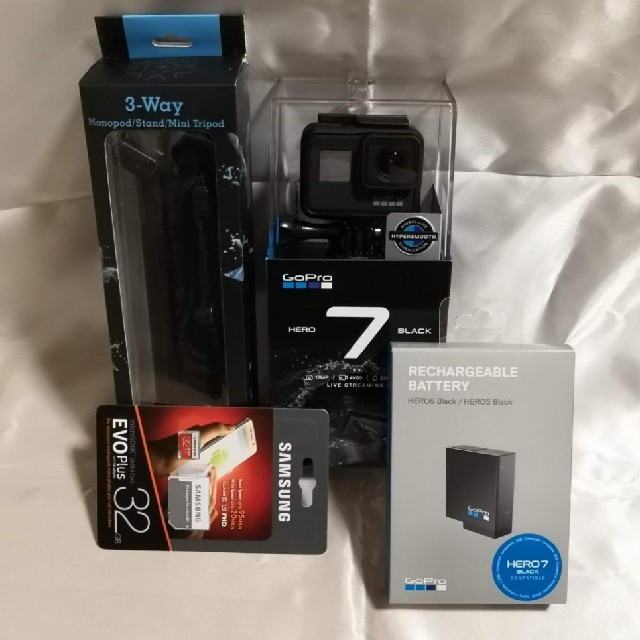 8点セット！HERO7 Black バッテリ　防水SD32GB　3way⑧