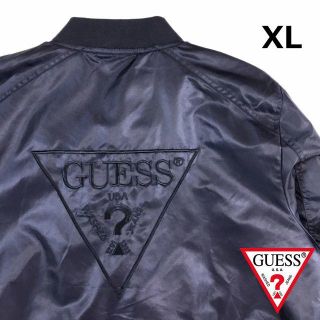 ゲス(GUESS)のGUESS ゲス MA-1 ブルゾン ジャケット ロゴ【XL】紺 180925 (ナイロンジャケット)