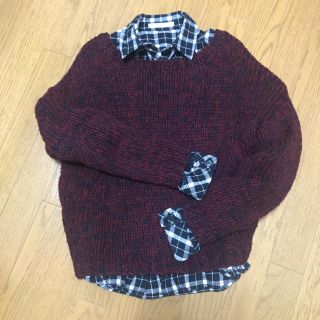 マウジー(moussy)のニット チェックシャツ セット(ニット/セーター)