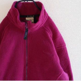 エルエルビーン(L.L.Bean)のUS エルエルビーン redpurple 肉厚 フリース ジャケット WS(ブルゾン)