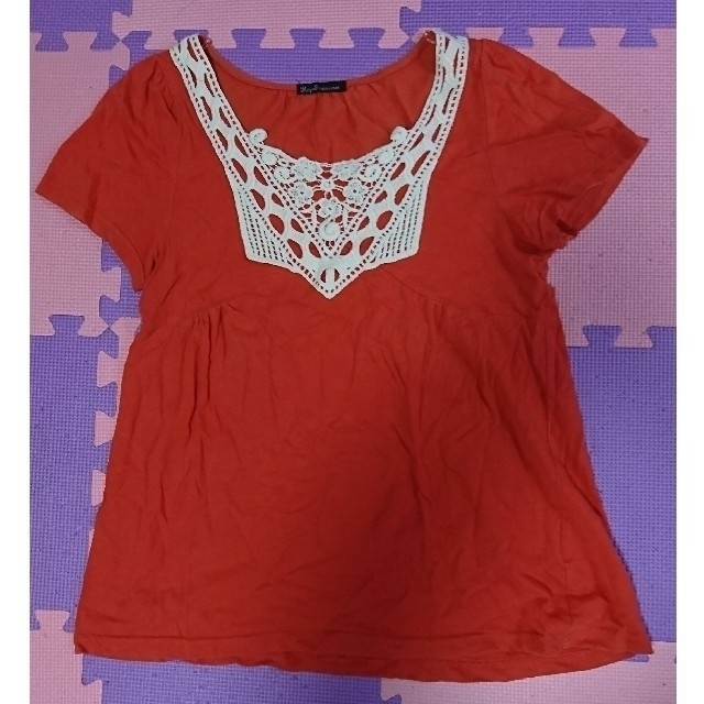 カットソー オレンジ Tシャツ レディースのトップス(カットソー(半袖/袖なし))の商品写真