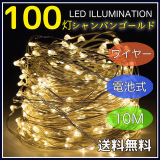 LED イルミネーション 100球 クリスマス 電池式 ワイヤー式 コス(その他)