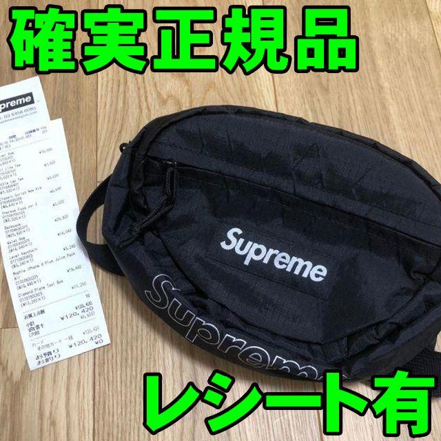 18aw 新作 レシートあり supreme waist bag black