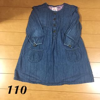 ユニクロ(UNIQLO)のキッズ 女の子💕綿100%デニムワンピース❣️(ワンピース)