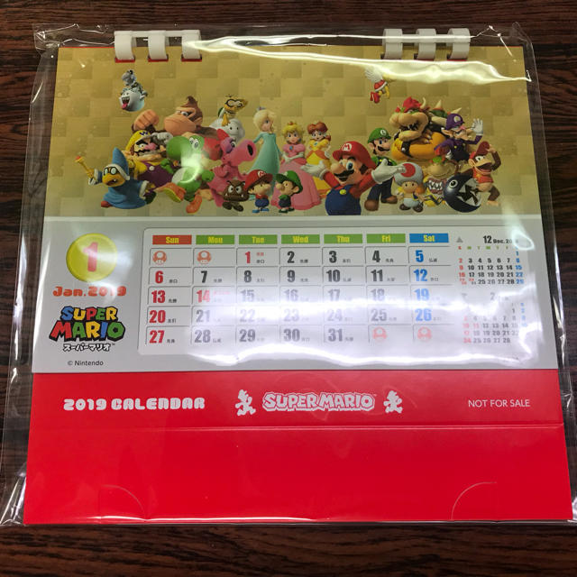 ☆非売品☆ スーパーマリオ 2019年版卓上カレンダー インテリア/住まい/日用品の文房具(カレンダー/スケジュール)の商品写真