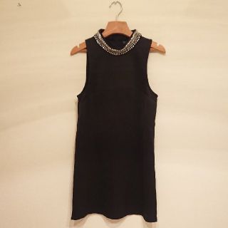 トップショップ(TOPSHOP)のTOPSHOP ワンピース ドレス ビジュー パーティー ブラック EUR38(ミディアムドレス)