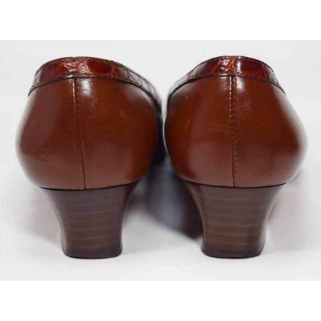 Salvatore Ferragamo(サルヴァトーレフェラガモ)の サルヴァトーレ・フェラガモ レディース パンプス 24cm ブラウン 本革 レディースの靴/シューズ(ハイヒール/パンプス)の商品写真