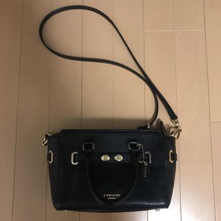 コーチ(COACH)のいちご様専用☆COACH ブラック ミニブレイクキャリーオール バブルレザー(ショルダーバッグ)