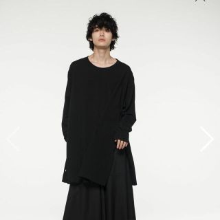 ヨウジヤマモト(Yohji Yamamoto)のGroundY 30/コットン天竺　釦開閉ジャンボカットソー半袖(Tシャツ/カットソー(半袖/袖なし))