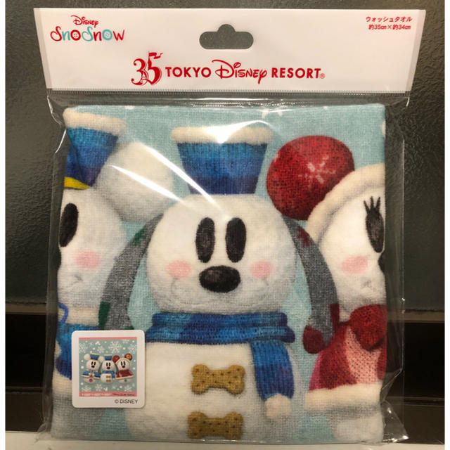 Disney(ディズニー)の☆記念半額SALE~送料込赤字覚悟☆TDL35周年スノースノー ウォッシュタオル エンタメ/ホビーのおもちゃ/ぬいぐるみ(キャラクターグッズ)の商品写真