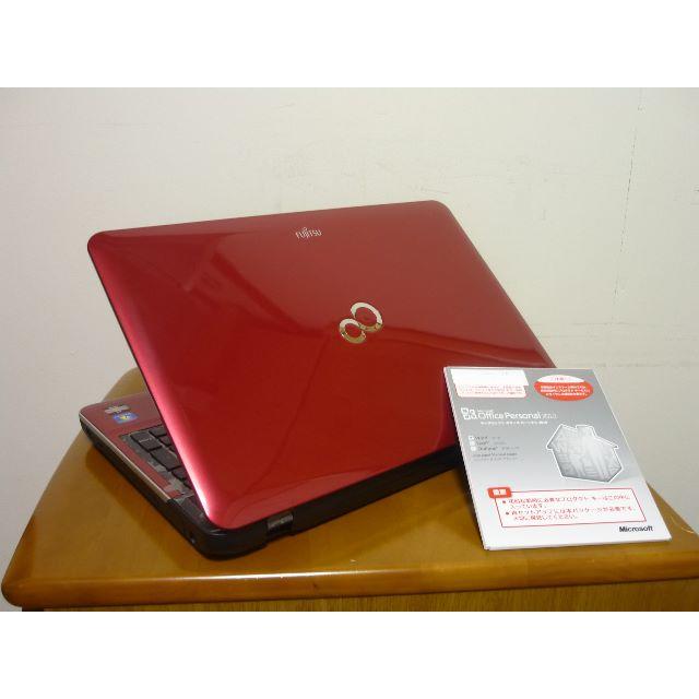 富士通 - 美品 爆速新品SSD ルビーレッド メモリ8G MsOffice付き