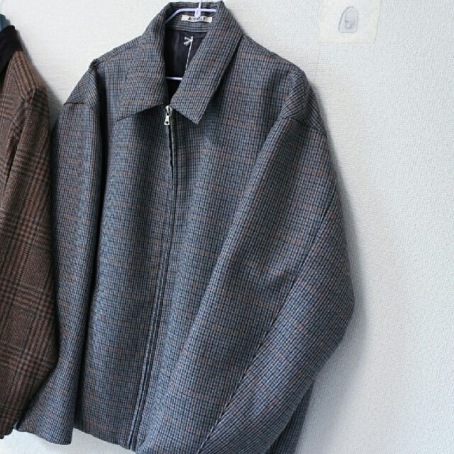 AURALEE DOUBLE FACE CHECK ZIP BLOUSON