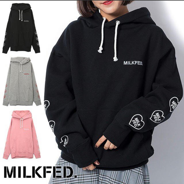 MILKFED.(ミルクフェド)の★ゆめ様専用★ミルクフェド ハートスリーブビッグスウェットフーディー レディースのトップス(パーカー)の商品写真