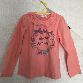 サーモンピンクの長袖シャツ(Tシャツ/カットソー)