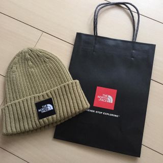 ザノースフェイス(THE NORTH FACE)の新品 ノースフェイス ニット帽 ベージュ (ニット帽/ビーニー)